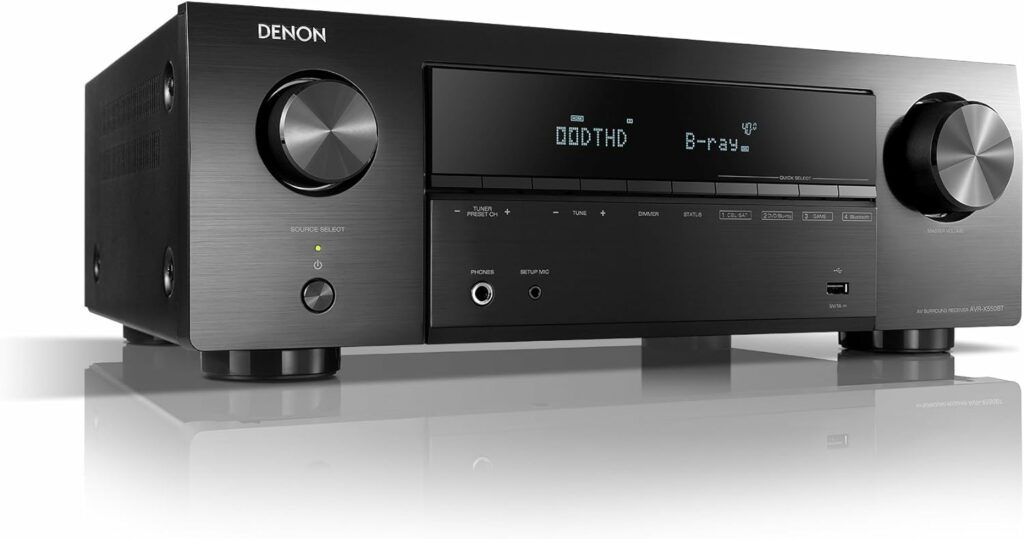 Denon AVR-X550BT Receiver 5.2ch 4K UHD Dolby Vision HDCP 2.2 HDR HLG com Bluetooth e USB 220V