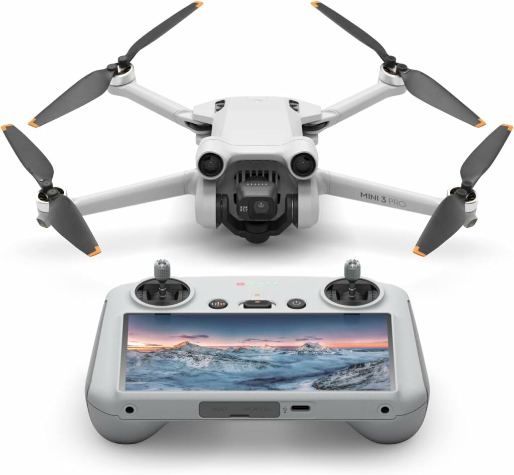DJI Mini 3 Pro (DJI RC), drone leve com vídeo 4K, foto de 48 MP, tempo de voo de 34 minutos, menos de 249 g, detecção de obstáculos tridirecionais, retorno para casa, drone com câmera para adultos