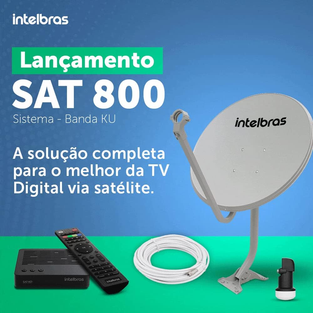 Receptor Digital de TV Via Satélite SAT 800 Preto Intelbras