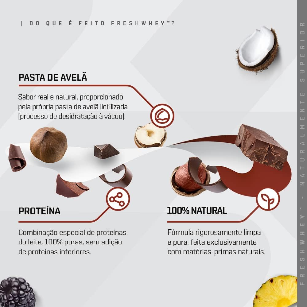 Whey Protein FreshWhey 900g + Coqueteleira Dux Nutrition (Chocolate e Avelã)