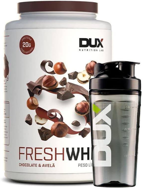 Whey Protein FreshWhey 900g + Coqueteleira Dux Nutrition (Chocolate e Avelã)